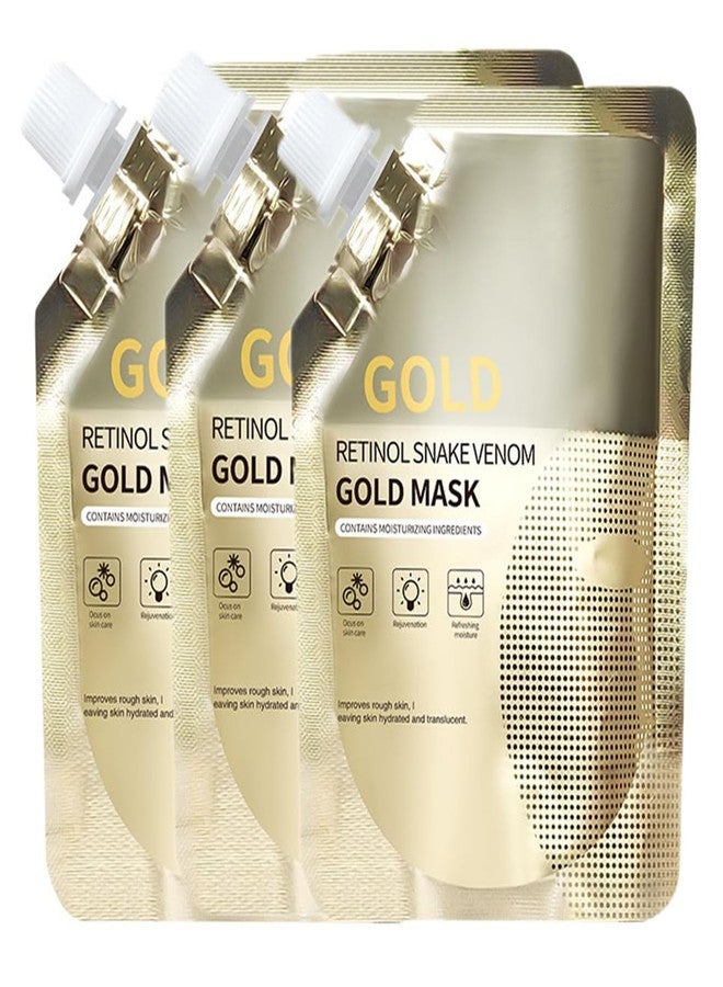 Grospe Retinol Snake Venom Peptide Gold Mask Anti-aging Clear and Moisturizing Improving Rough Skin Peeling Mask, Tightening Moisturizing Toning and Nourishing The Skin (3PCS) - Image 1